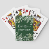 Familiecabool Waterverf Ivy Ferns Sage Botanisch Pokerkaarten (Achterkant)