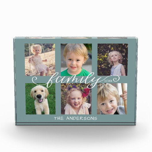 Familiecalligrafie | 6 Foto-collage Fotoblokken (Voorkant)