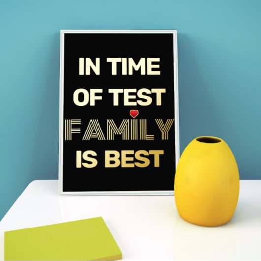 Familiecijfers en rood hartgoud folie afdrukken