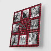 Familiecoklok, collage van 8, Buffalo Play Vierkante Klok (Hoek)