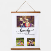 Familiecollage 3 Foto voor altijd citaat Hangend Wandkleed (Voorkant)