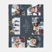 Familiecollage 6 foto eenvoudig moderne marine fleece deken (Voorkant)