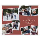 Familiecollage 7 foto eenvoudig modern terracotta perfect poster (Voorkant)