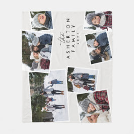 Familiecollage 7 foto gepersonaliseerd zwart & wit fleece deken