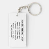 FAMILIECONTACTGEGEVENS, NOEM MAAR OP! SLEUTELHANGER (achterkant)