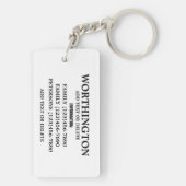 FAMILIECONTACTGEGEVENS, NOEM MAAR OP! SLEUTELHANGER (achterkant)