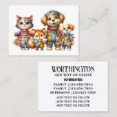 FAMILIECONTACTGEGEVENS, NOEM MAAR OP! VISITEKAARTJE (Voorkant / Achterkant)