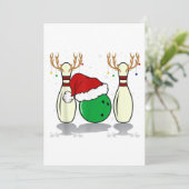 familiecorrelatie kerstbowling santa xmas save the date (Staand voorkant)