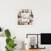 Familiecrème elegante moderne minimale fotocollage poster (Thuiskantoor)