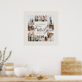 Familiecrème elegante moderne minimale fotocollage poster (Keuken)