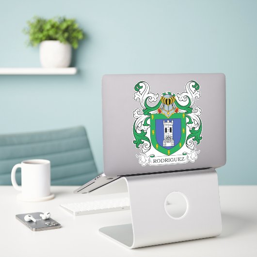 Familiecrest Rodriguez Sticker (Laptop op bureau)