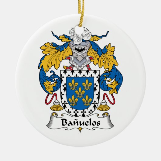 Familiecrest van Banuelos Keramisch Ornament (Voorkant)