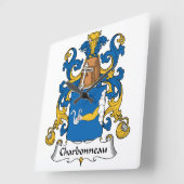 Familiecrest van Charbonneau Vierkante Klok (Hoek)