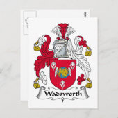 Familiecrest Wadsworth Briefkaart (Voorkant / Achterkant)