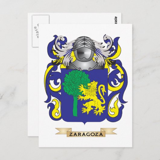 Familiecrest Zaragoza (wapenschild) Briefkaart (Voorkant / Achterkant)