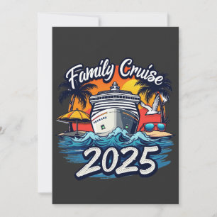 Familiecruise 2025 Familie Matching Crew Ship Feestdagenkaart