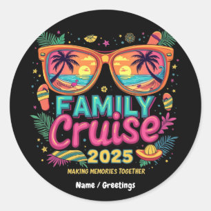 Familiecruise 2025 samen herinneringen maken ronde sticker