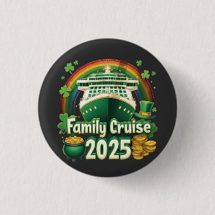 Familiecruise 2025 St. Patrick's Matching Lucky Ronde Button 3,2 Cm