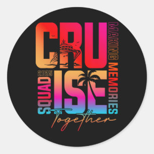 Familiecruise 2025 Vakantiereis Familie Matching C Ronde Sticker
