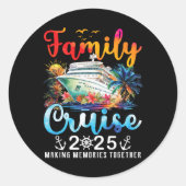 Familiecruise 2025 Vakantiereis Familie Matching C Ronde Sticker (Voorkant)