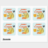 Familiecruise 2025 vierkante sticker (Vel)