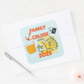 Familiecruise 2025 vierkante sticker (Envelop)