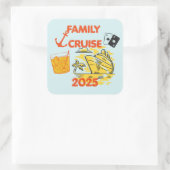 Familiecruise 2025 vierkante sticker (Tas)