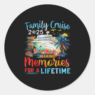 Familiecruise 2025 Zomervakantie Matching Familie Ronde Sticker