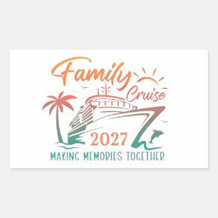 Familiecruise 2027: samen herinneringen maken rechthoekige sticker
