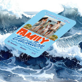 Familiecruise Blauw Tropisch Personaliseren Magneet