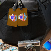 Familiecruise Bruin/Blauw Vakantie Personaliseren Bagagelabel