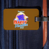Familiecruise Bruin/Blauw Vakantie Personaliseren Bagagelabel