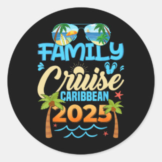 Familiecruise Caribbean 2025 Bijpassende Vakantie  Ronde Sticker