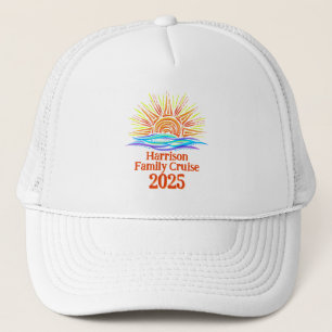 Familiecruise met zon en golven trucker pet