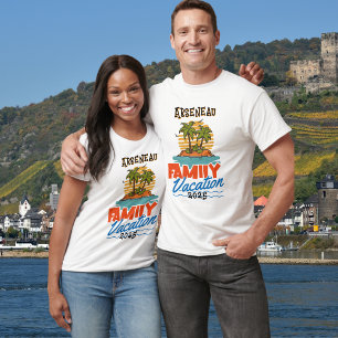 Familiecruise Sinaasappel/Zwart PERSONALISEREN T-s T-shirt