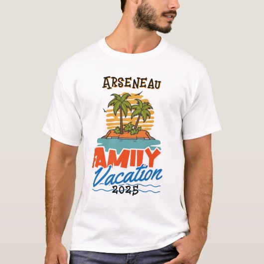 Familiecruise Sinaasappel/Zwart PERSONALISEREN T-s T-shirt (Voorkant)