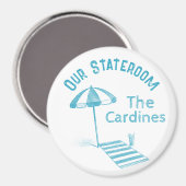 Familiecruise Stateroom Door Marker Beach Paraplu Magneet (Voorkant / Achterkant)