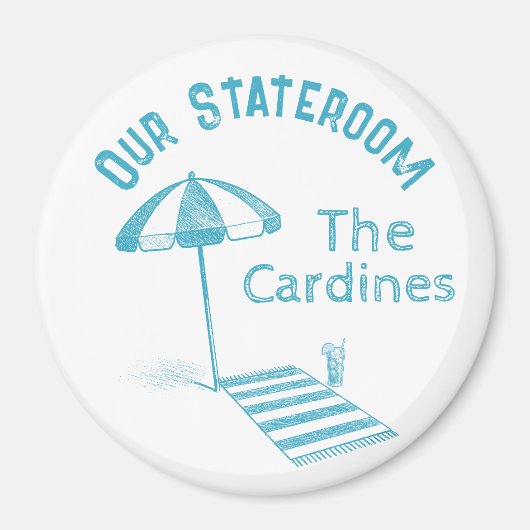 Familiecruise Stateroom Door Marker Beach Paraplu Magneet (Voorkant)