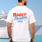Familiecruise Sunset Sinaasappel/Blauw PERSONALISE T-shirt