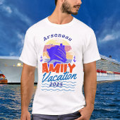 Familiecruise Sunset Sinaasappel/Blauw PERSONALISE T-shirt