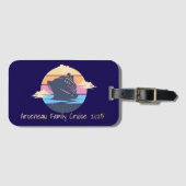 Familiecruise zonsondergang personaliseren bagagelabel (Voorkant (horizontaal))