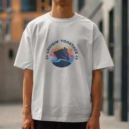 Familiecruise zonsondergang personaliseren t-shirt