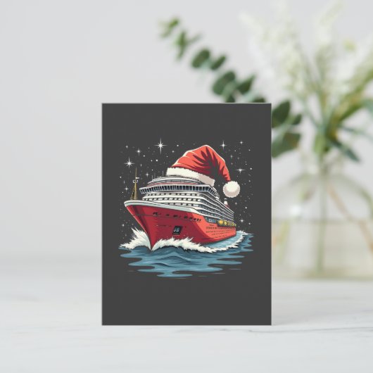 Familiecruiseschip Matching Christmas Briefkaart (Staand voorkant)