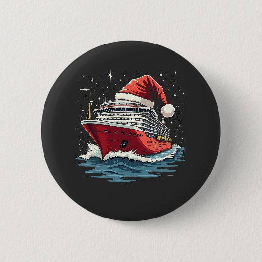 Familiecruiseschip Matching Christmas Ronde Button 5,7 Cm (Voorkant)