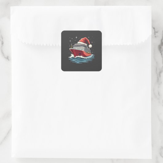 Familiecruiseschip Matching Christmas Vierkante Sticker (Tas)
