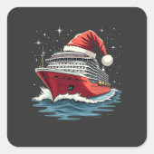 Familiecruiseschip Matching Christmas Vierkante Sticker (Voorkant)