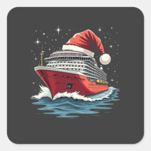 Familiecruiseschip Matching Christmas Vierkante Sticker