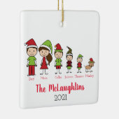 Familiecyte kersttekens met hond keramisch ornament (Rechts)