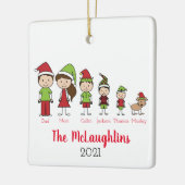 Familiecyte kersttekens met hond keramisch ornament (Links)