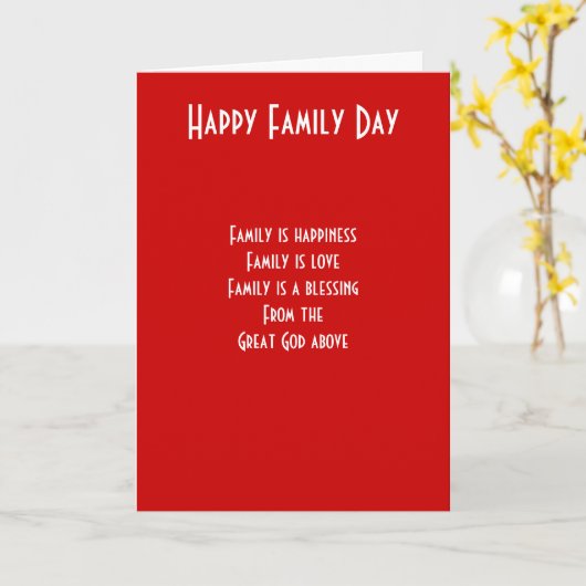 Familiedag Kaart (Gele Bloem)